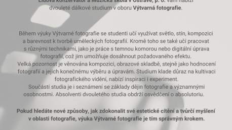 Zajímá vás výtvarná fotografie a chcete vědět víc? Začněte studovat.